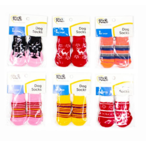 202951-ALLY PAWS KÖPEKLER İÇİN KAYMAZ TABANLI ÇORAP 4LÜ (L)